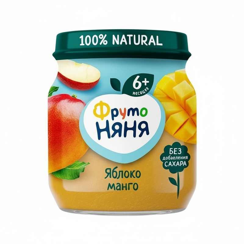 ПЮРЕ ФРУТО НЯНЯ ЯБЛОКО МАНГО 100Г СТ/Б