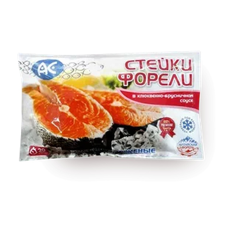 СТЕЙК ФОРЕЛИ В КЛЮКВЕННО-БРУСНИЧНОМ СОУСЕ 350Г