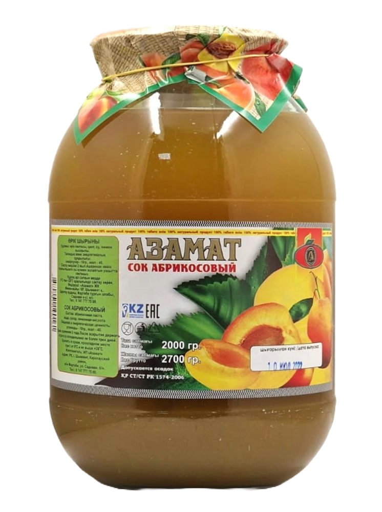 СОК АЗАМАТ АБРИКОС 2Л СТ/Б