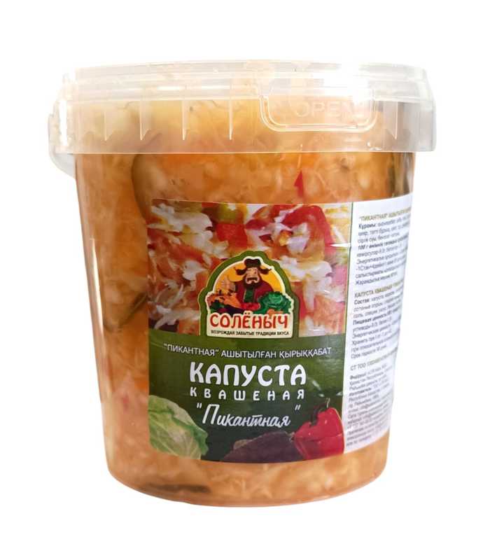 КАПУСТА КВАШЕННАЯ СОЛЕНЫЧ ПИКАНТНАЯ 850Г ПЭТ