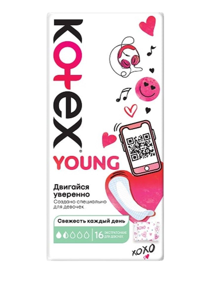 ПРОКЛАДКИ ЕЖЕДНЕВНЫЕ KOTEX YOUNG 16ШТ
