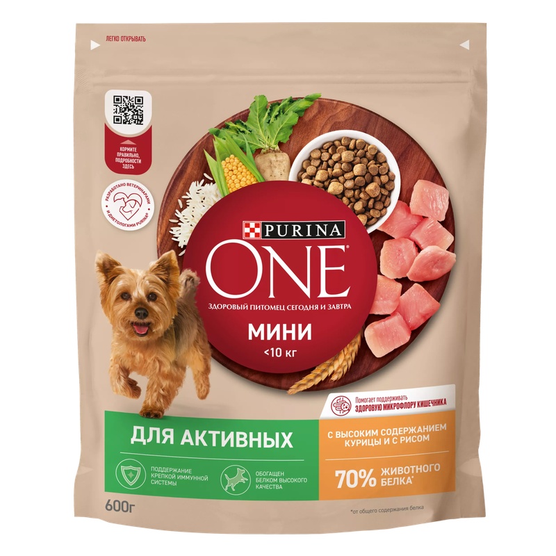 КОРМ ДЛЯ СОБАК PURINA ONE МИНИ КУРИЦА И РИС 600Г