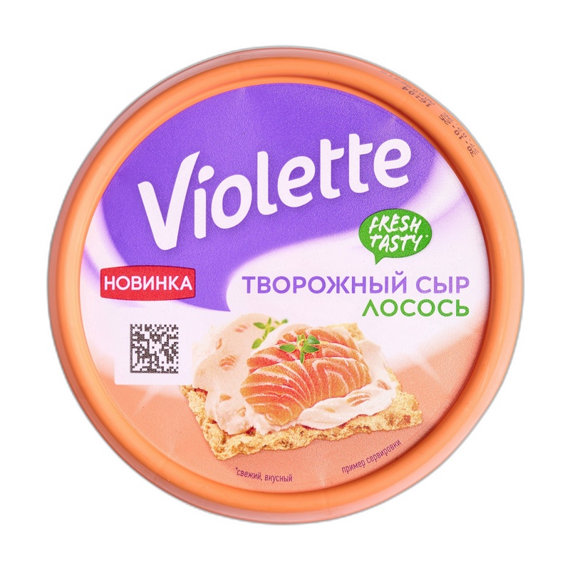 СЫР ТВОРОЖНЫЙ ВИОЛЕТТА С ЛОСОСЕМ 70% 140Г
