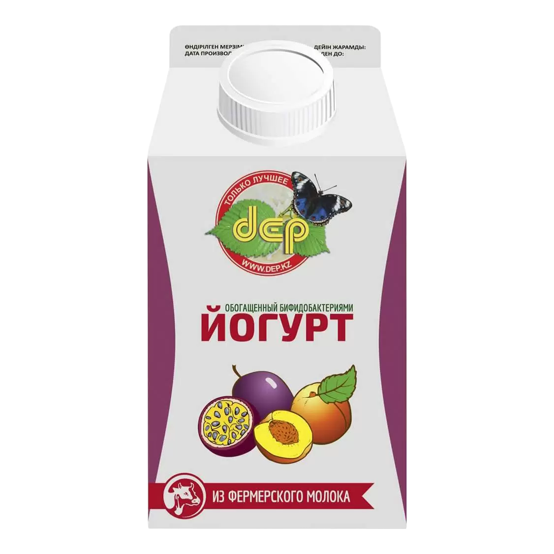 ЙОГУРТ ПИТЬЕВОЙ DEP ПЕРСИК МАРАКУЙЯ 2,5% 500Г Т/П