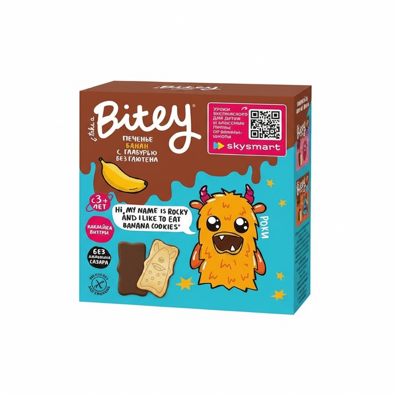 ПЕЧЕНЬЕ БЕЗГЛЮТЕНОВОЕ BITEY БАНАН В ШОКОЛАДЕ 125Г