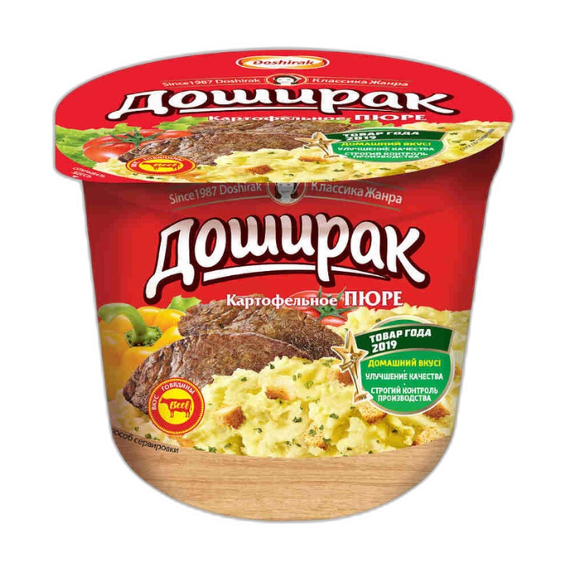 ПЮРЕ ДОШИРАК КАРТОФЕЛЬНОЕ ГОВЯДИНА 40Г П/С