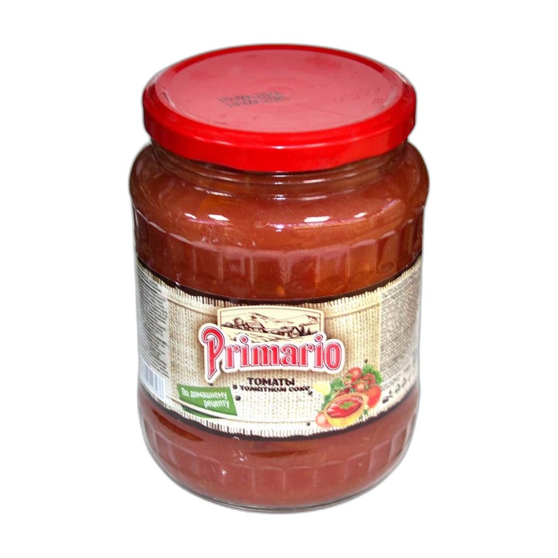 ТОМАТЫ PRIMARIO В ТОМАТНОМ СОКЕ НЕОЧИЩЕННЫЕ 700Г