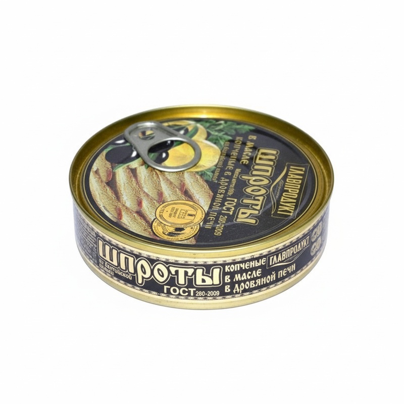 ШПРОТЫ ГЛАВПРОДУКТ В МАСЛЕ 160Г КЛЮЧ