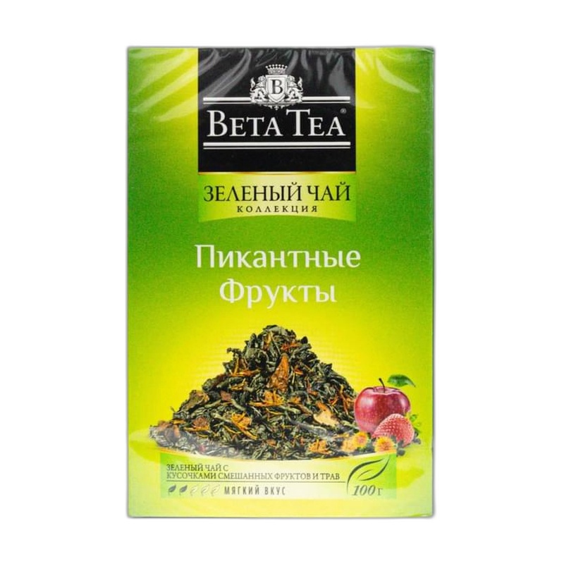ЧАЙ ЗЕЛЕНЫЙ BETA FUSION ПИКАНТНЫЕ ФРУКТЫ ЛИСТОВОЙ 100Г