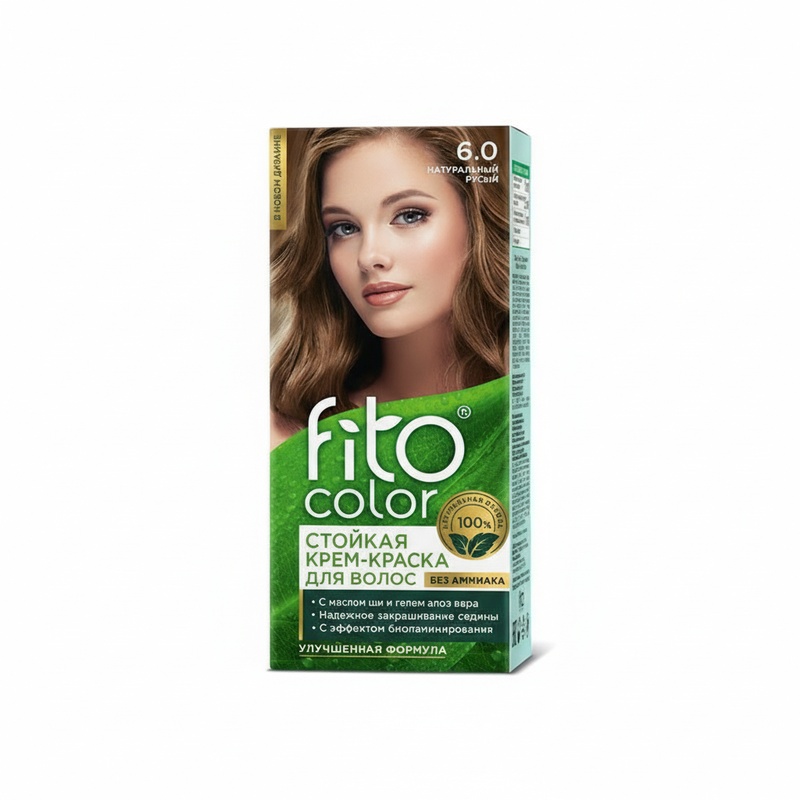 КРЕМ-КРАСКА ДЛЯ ВОЛОС FITOCOLOR СТОЙКАЯ 6.0 ТОН НАТУРАЛЬНЫЙ РУСЫЙ 115МЛ
