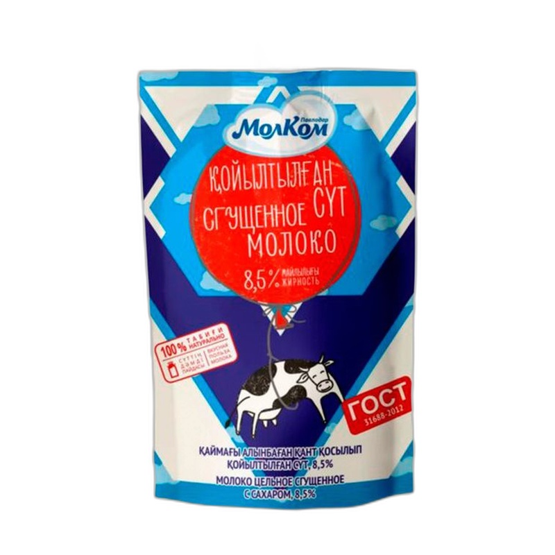 МОЛОКО СГУЩЕННОЕ МОЛКОМ С САХАРОМ 8,5% 250Г Д/П