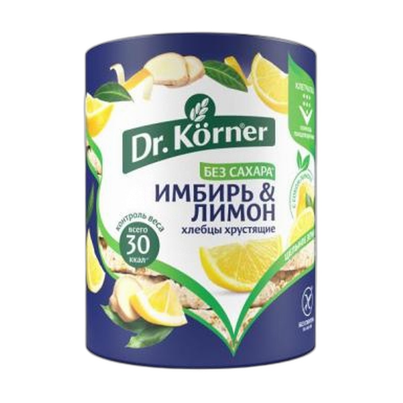 ХЛЕБЦЫ КУКУРУЗНО-РИСОВЫЕ DR.KORNER ИМБИРЬ ЛИМОН 90Г