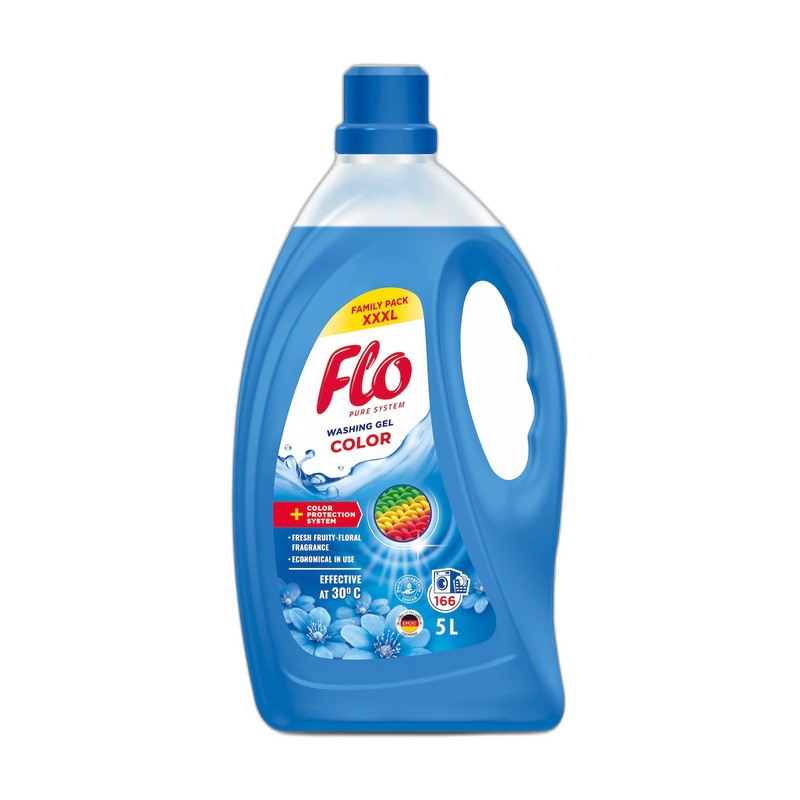 ГЕЛЬ ДЛЯ СТИРКИ FLO COLOR ДЛЯ ЦВЕТНОГО БЕЛЬЯ 5Л