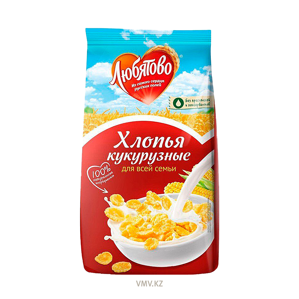 ЗАВТРАК ГОТОВЫЙ ЛЮБЯТОВО КУКУРУЗНЫЕ ХЛОПЬЯ 300Г