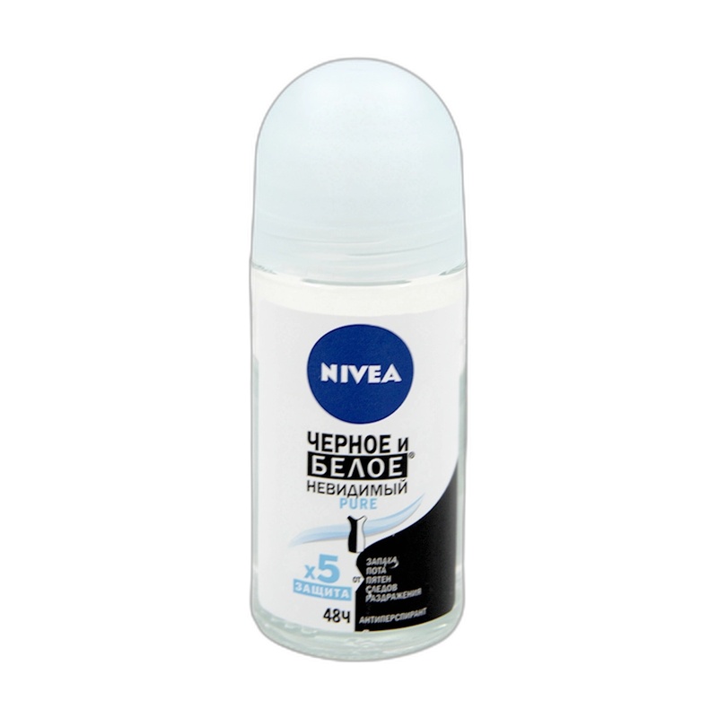 АНТИПЕРСПИРАНТ-РОЛИК NIVEA PURE ЧЕРНОЕ И БЕЛОЕ 50МЛ