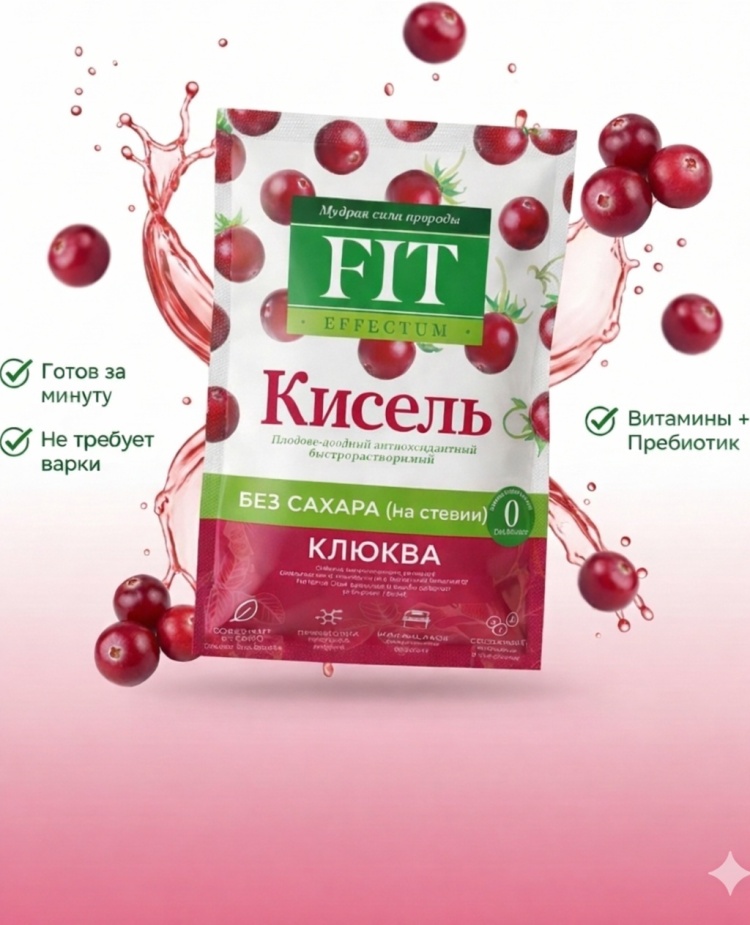 КИСЕЛЬ FIT EFFECTUM КЛЮКВА 30Г САШЕ