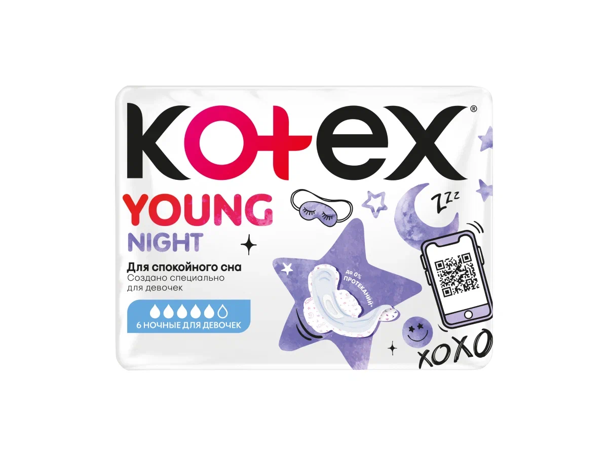 ПРОКЛАДКИ KOTEX YOUNG NIGHT 6ШТ