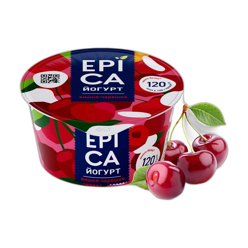 ЙОГУРТ ЕРIСА ВИШНЯ ЧЕРЕШНЯ 4,8% 130Г
