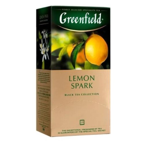ЧАЙ ЧЕРНЫЙ GREENFIELD LEMON SPARK 25 ПАКЕТИКОВ