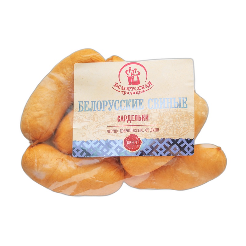 САРДЕЛЬКИ БЕЛОРУССКАЯ ТРАДИЦИЯ ВАРЕНЫЕ МЯСНЫЕ ВЕТЧИННЫЕ В/С 430Г