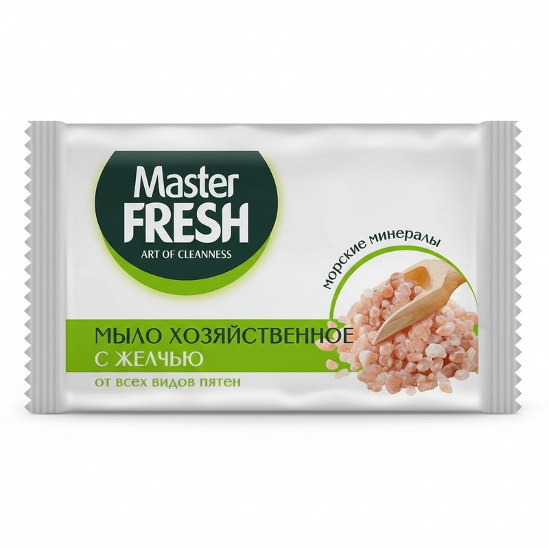 МЫЛО ХОЗЯЙСТВЕННОЕ MASTER FRESH С ЖЕЛЧЬЮ ОТ ВСЕХ ВИДОВ ПЯТЕН 90Г