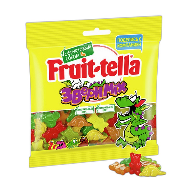 МАРМЕЛАД ЖЕВАТЕЛЬНЫЙ FRUITTELLA ЗВЕРИ MIX 150Г