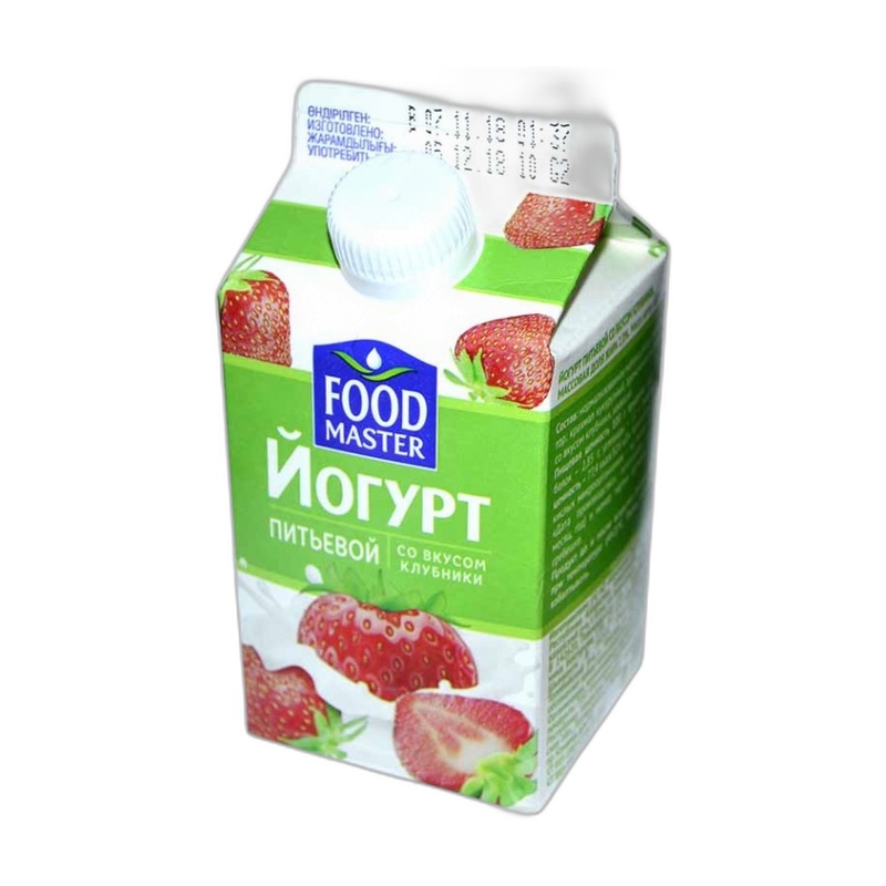 ЙОГУРТ ПИТЬЕВОЙ FOODMASTER КЛУБНИКА 2% 900МЛ Т/П
