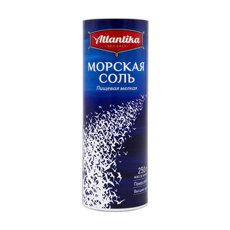 СОЛЬ АТЛАНТИКА МОРСКАЯ ЙОДИРОВАННАЯ 250Г ПЭТ