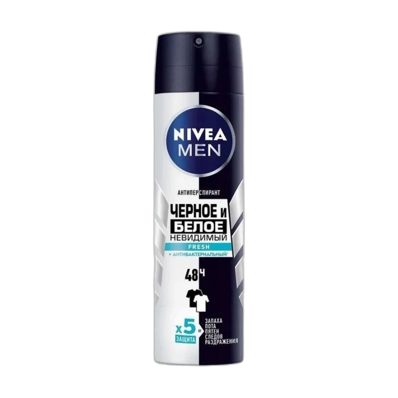 АНТИПЕРСПИРАНТ-СПРЕЙ NIVEA MEN FRESH ЧЕРНОЕ И БЕЛОЕ 150МЛ