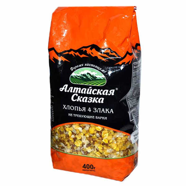 ХЛОПЬЯ АЛТАЙСКАЯ СКАЗКА 4 ЗЛАКА 400Г М/У