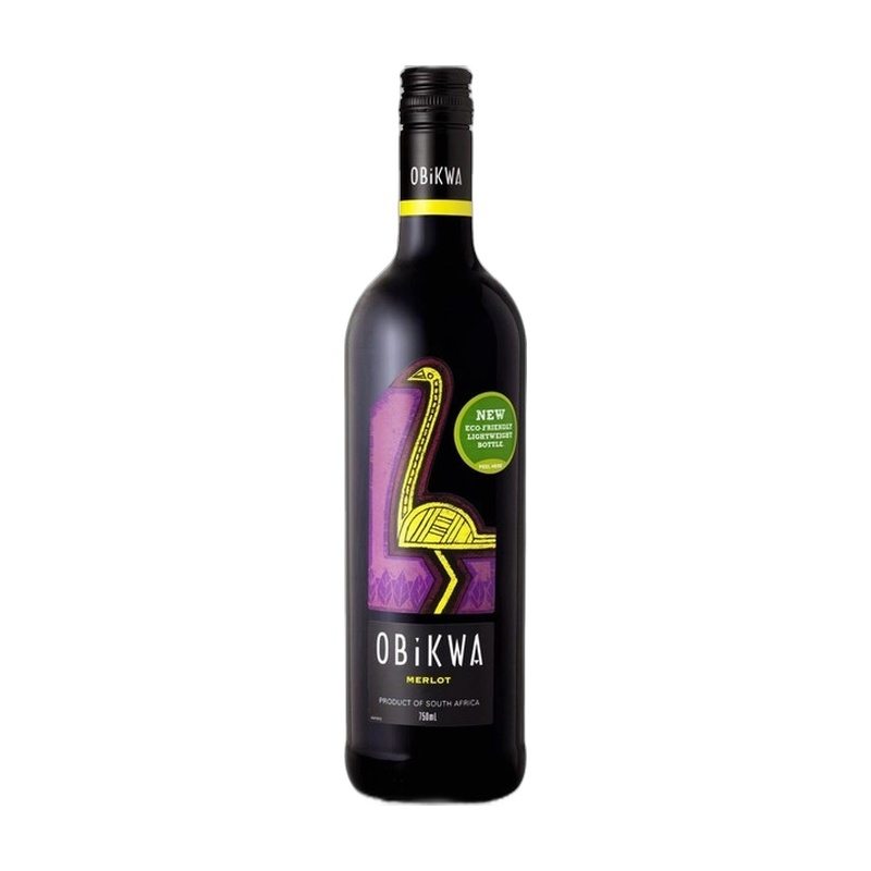 ВИНО OBIKWA MERLOT КРАСНОЕ СУХОЕ 13% 0,75Л ЮАР