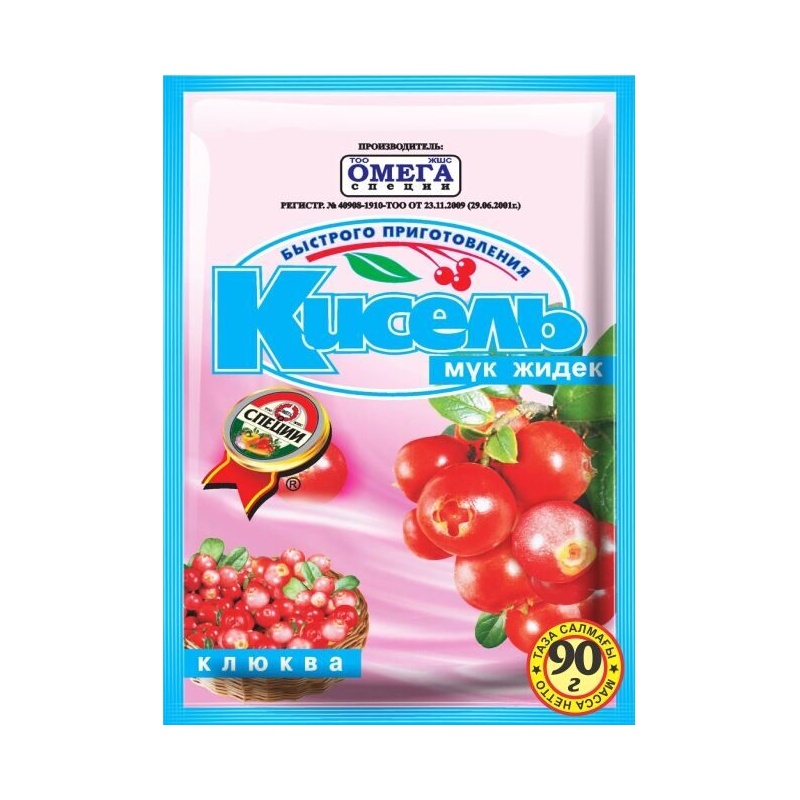 КИСЕЛЬ ОМЕГА КЛЮКВА 90Г