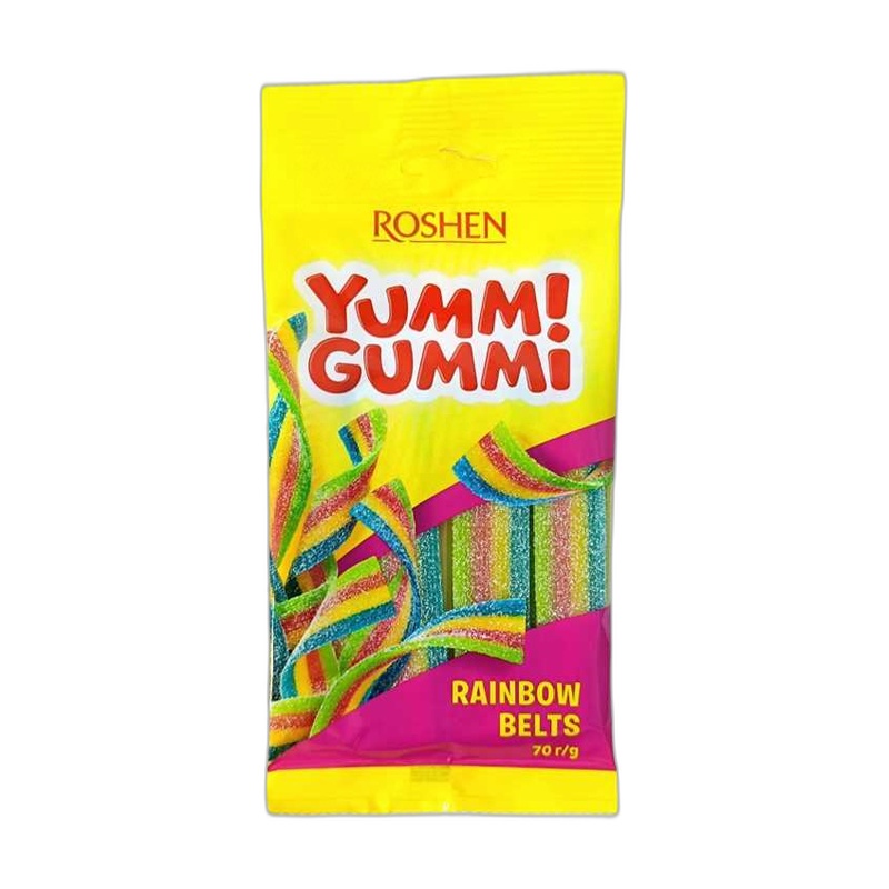 КОНФЕТЫ ЖЕЛЕЙНЫЕ ROSHEN YUMMI GUMMI RAINBOW BELTS 70Г