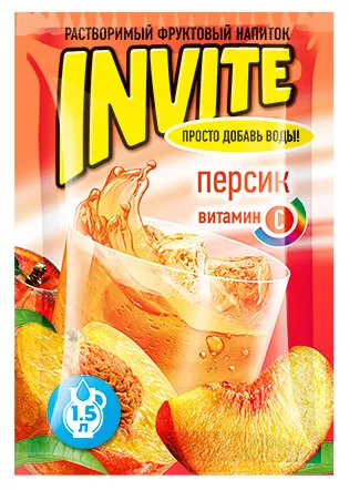НАПИТОК РАСТВОРИМЫЙ INVITE ПЕРСИК 9Г