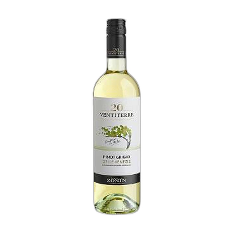 ВИНО ZONIN VENTITERRE PINOT GRIGIO БЕЛОЕ СУХОЕ 12% 0,75Л ИТАЛИЯ