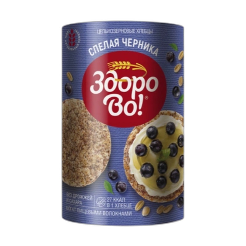 ХЛЕБЦЫ ЦЕЛЬНОЗЕРНОВЫЕ ЗДОРОВО! СПЕЛАЯ ЧЕРНИКА 100Г