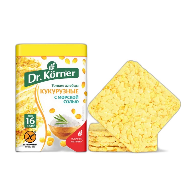 ХЛЕБЦЫ КУКУРУЗНЫЕ DR.KORNER МОРСКАЯ СОЛЬ 100Г