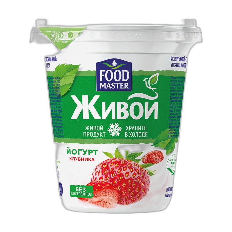 ЙОГУРТ ЖИВОЙ КЛУБНИКА 1,5% 300Г