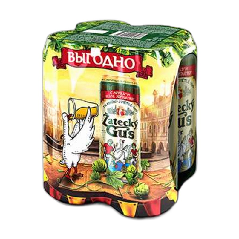 ПИВО ZATECKÝ GUS 4,6% MULTIPACK 4Х0,43Л Ж/Б