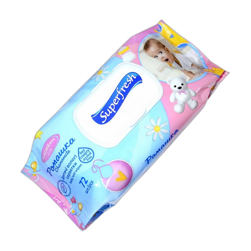 САЛФЕТКИ ВЛАЖНЫЕ SUPER FRESH ДЛЯ ДЕТЕЙ И МАМ 72ШТ