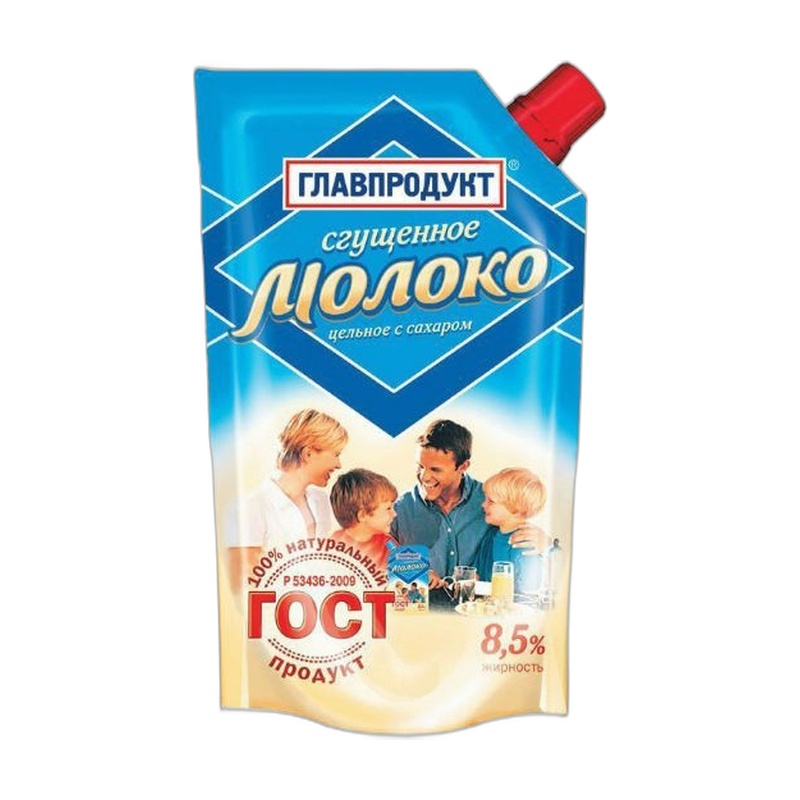 МОЛОКО СГУЩЕННОЕ ГЛАВПРОДУКТ С САХАРОМ ГОСТ 8,5% 270Г Д/П
