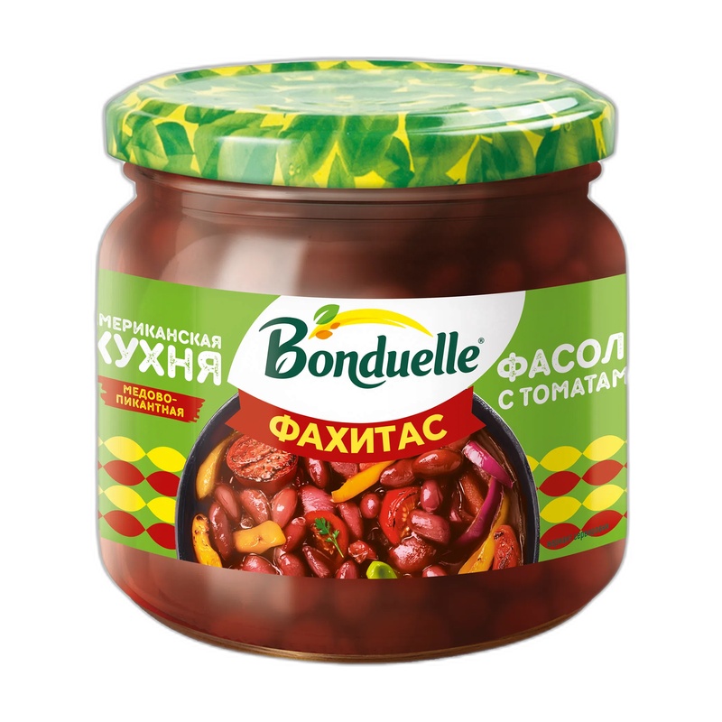 ФАСОЛЬ BONDUELLE КРАСНАЯ В СОУСЕ С ТОМАТАМИ ФАХИТАС 350МЛ