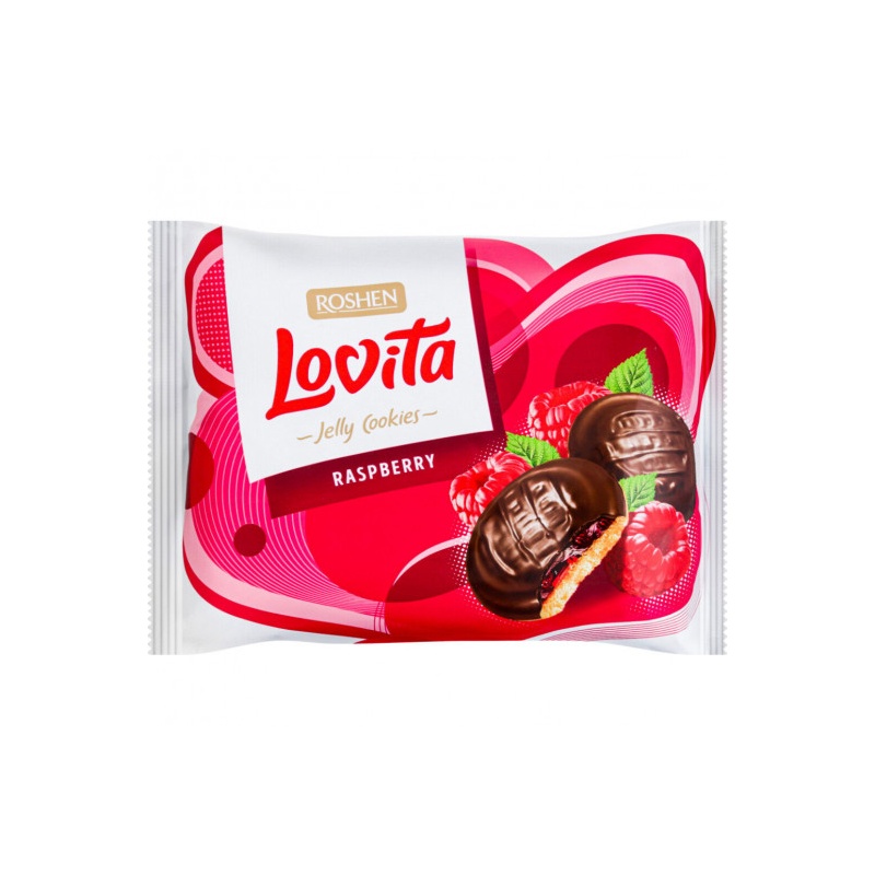 ПЕЧЕНЬЕ ROSHEN СДОБНОЕ LOVITA JELLY COOKIES МАЛИНА 420Г
