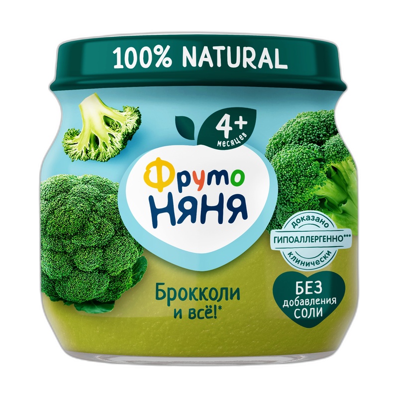 ПЮРЕ ФРУТО НЯНЯ БРОККОЛИ 80Г СТ/Б
