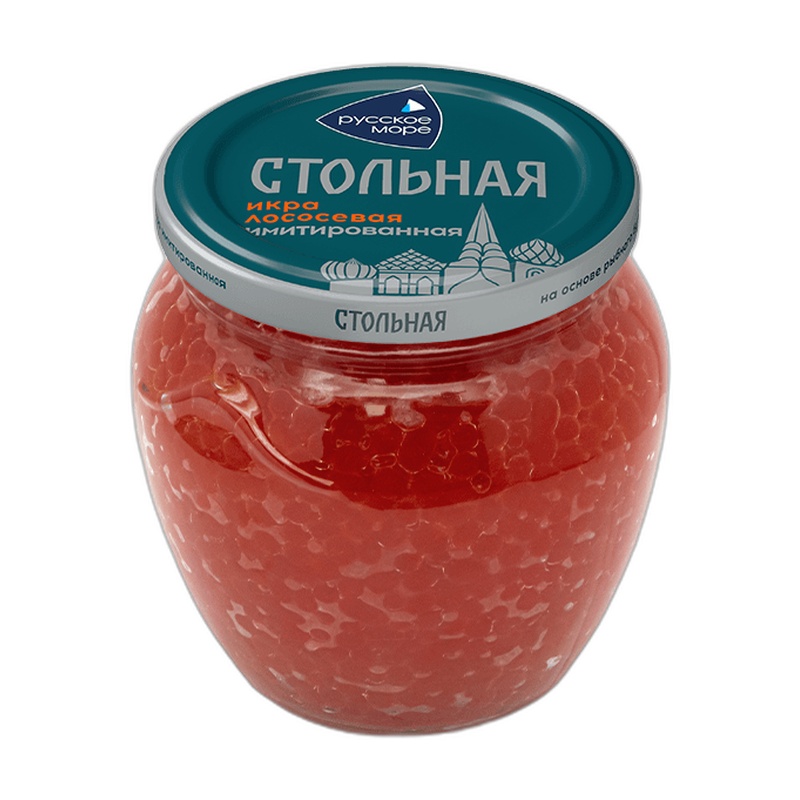 ИКРА ЛОСОСЕВАЯ РУССКОЕ МОРЕ СТОЛЬНАЯ ИМИТАЦИЯ 480Г