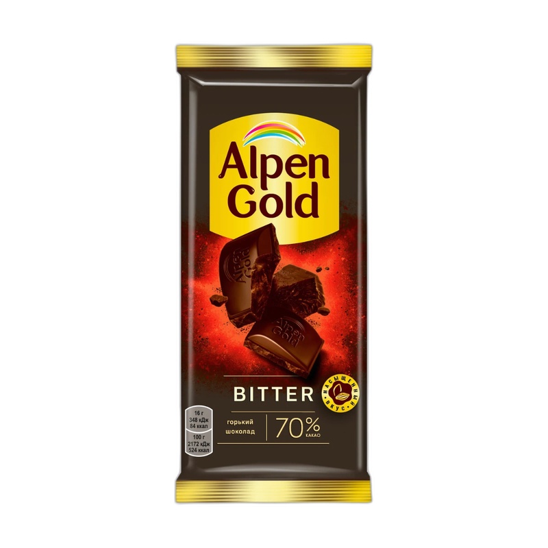 ШОКОЛАД ALPEN GOLD BITTER ТЕМНЫЙ 80Г