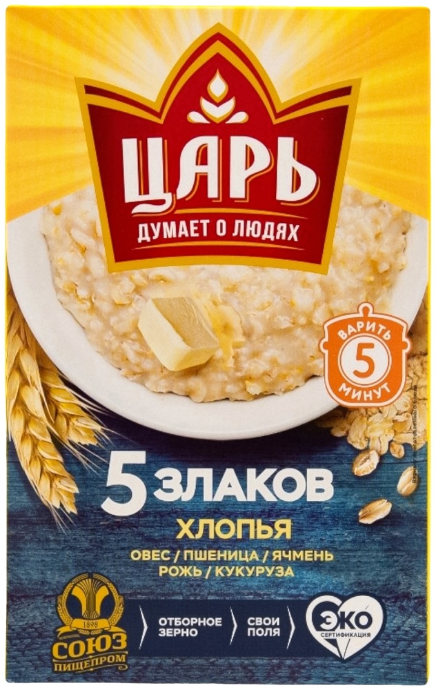 ХЛОПЬЯ ЦАРЬ 5 ЗЛАКОВ 400Г К/К