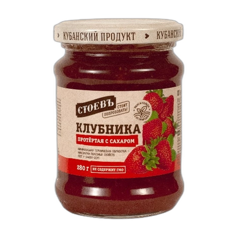 ДЖЕМ СТОЕВЪ ЗЕМЛЯНИКА КЛУБНИКА 280Г СТ/Б