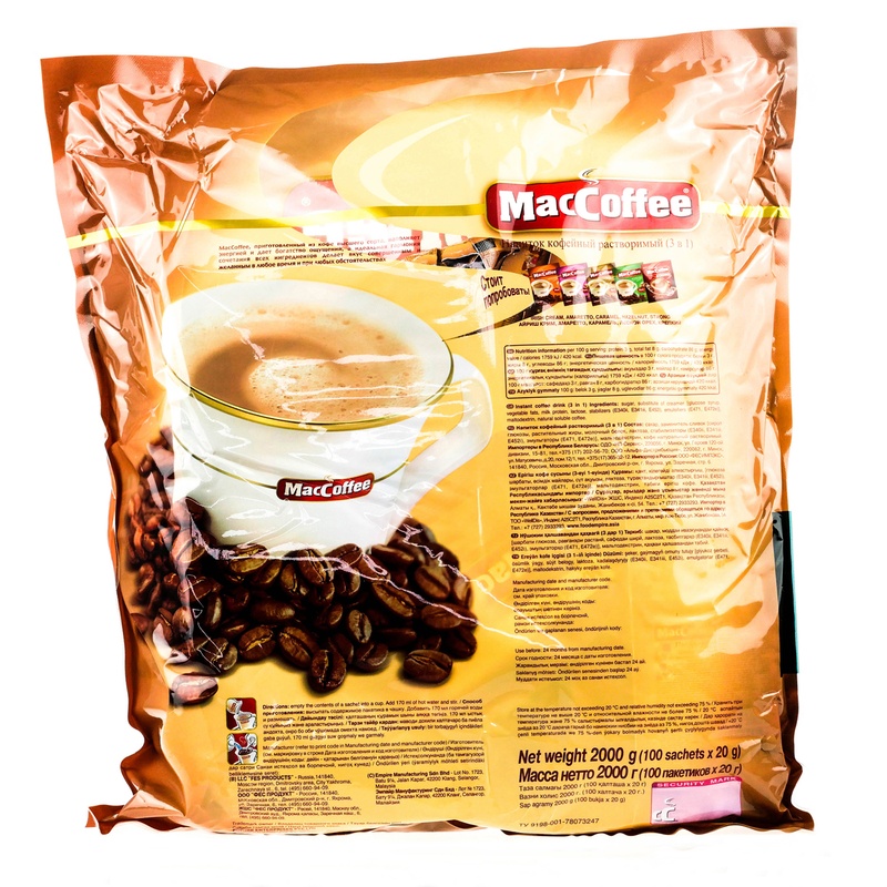 КОФЕ MACCOFFEE INGRD TOFFEE 3В1 20Г САШЕ