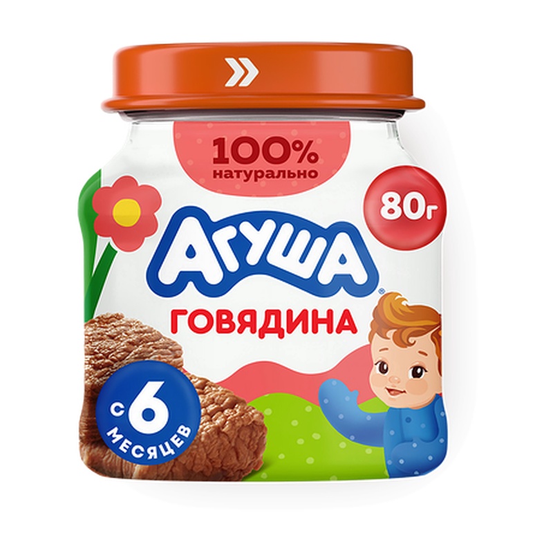 ПЮРЕ АГУША ГОВЯДИНА 80Г СТ/Б